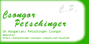 csongor petschinger business card